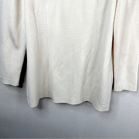 Vintage ESCADA Margaretha Ley Wool Blend Ivory Pockets Buttons Cardigan Size L - Picture 8 of 13